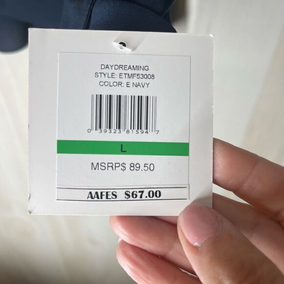 Ellen Tracy new with tags navy long sleeve v neck blouse tunic size large - Picture 14 of 15